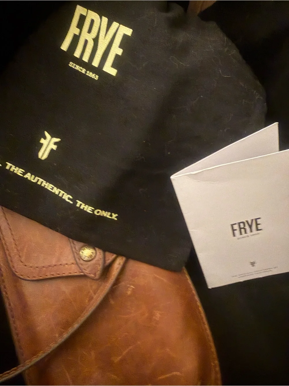 FRYE 💯 Distressed Leather phone/card case OTC “Melissa Bag.”